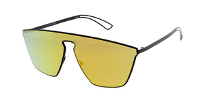 4632RV Unisex Futuristic Metal Shield w/ Color Mirror Lens