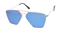 4636RV Unisex Metal Geometric Aviator w/ Color Mirror Lens