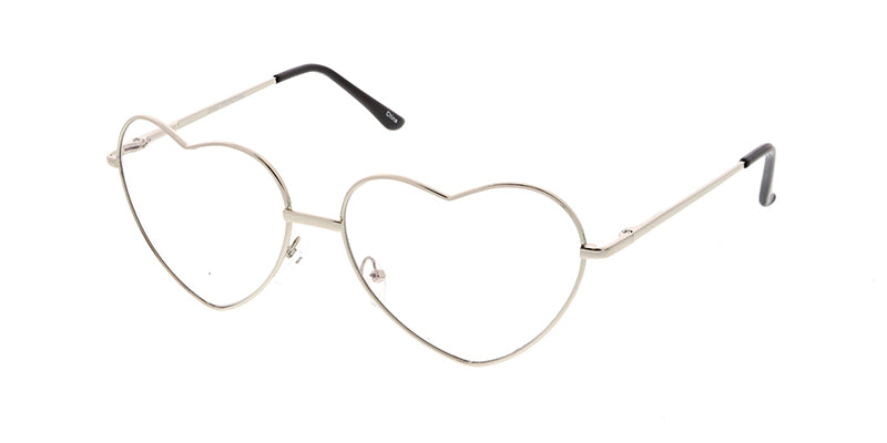 4643HRT/CLR Women's Metal Heart Frame Clear Lens