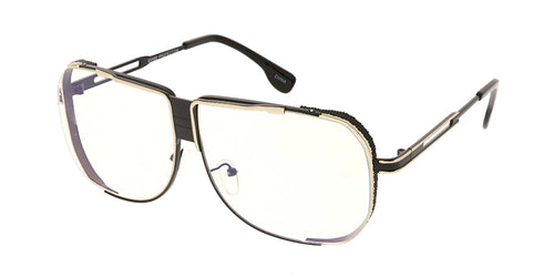 4666CLR Unisex Metal Square Frame w/ Clear Lens