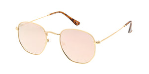 4672REV Unisex Classic Metal Rounded Square Small Frame w/ Spectrum Color Mirror Lens