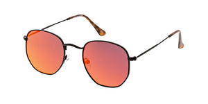 4672REV Unisex Classic Metal Rounded Square Small Frame w/ Spectrum Color Mirror Lens