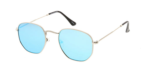 4672REV Unisex Classic Metal Rounded Square Small Frame w/ Spectrum Color Mirror Lens