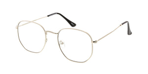 4677CLR Unisex Classic Metal Rounded Square Medium Frame w/ Clear Lens