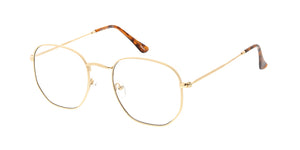 4677CLR Unisex Classic Metal Rounded Square Medium Frame w/ Clear Lens