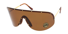 4686 Women's Oversized Metal Studded Rimless Shield