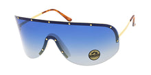 4686 Women's Oversized Metal Studded Rimless Shield