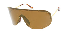 4687RV Unisex Metal Oversized Studded Shield w/ Color Mirror Lens