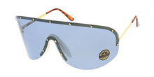 4689COL Women's Oversized Metal Studded Rimless Shield w/ Color Lens