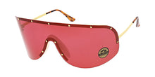 4689COL Women's Oversized Metal Studded Rimless Shield w/ Color Lens