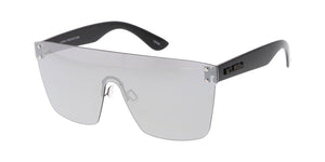 4713KSH/RV KUSH Metal Large Rimless Flat Top Shield w/ Color Mirror Lens