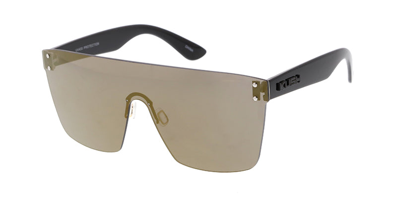 Rimless flat shop top shield sunglasses