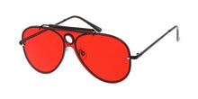4716COL Unisex Metal Standard Rimless Shield Aviator w/ Color Lens