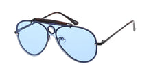 4716COL Unisex Metal Standard Rimless Shield Aviator w/ Color Lens