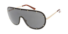 4723 Unisex Metal Large Rimless Studded Shield