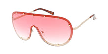 4723 Unisex Metal Large Rimless Studded Shield