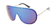 4724RV Unisex Metal Large Studded Rimless Shield w/ Color Mirror Lens