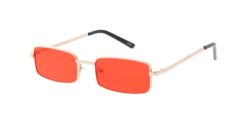 4757COL Unisex Metal Retro 90s Small Square Frame w/ Color Lens