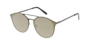 4765RV Unisex Metal Medium Rimless Round Hipster Frame w/ Color Mirror Lens