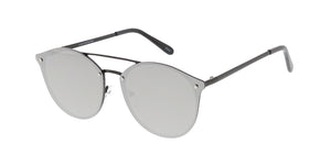 4765RV Unisex Metal Medium Rimless Round Hipster Frame w/ Color Mirror Lens