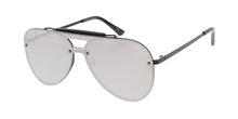 4767RV Unisex Metal Large Aviator Shield w/ Color Mirror Lens