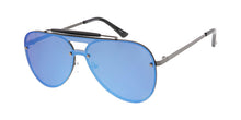 4767RV Unisex Metal Large Aviator Shield w/ Color Mirror Lens