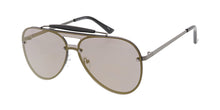 4767RV Unisex Metal Large Aviator Shield w/ Color Mirror Lens