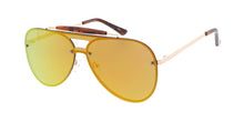 4767RV Unisex Metal Large Aviator Shield w/ Color Mirror Lens