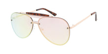 4767RV Unisex Metal Large Aviator Shield w/ Color Mirror Lens