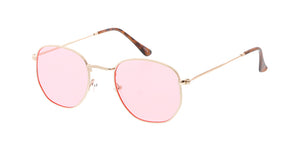 4795COL Unisex Classic Metal Rounded Square Small Hipster Frame w/ Color Lens