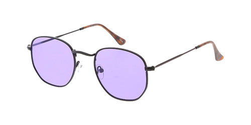 4795COL Unisex Classic Metal Rounded Square Small Hipster Frame w/ Color Lens