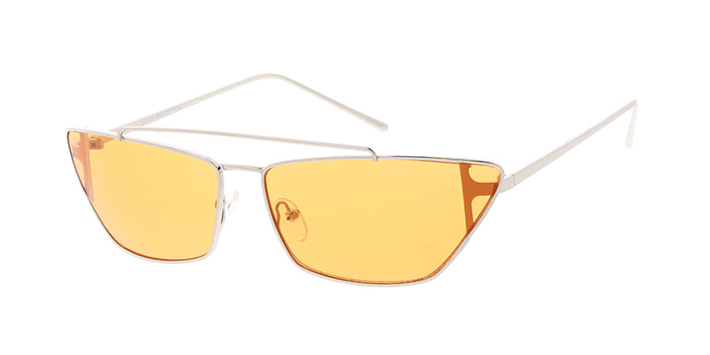 4832COL Women's Metal Small Rectangular Cat Eye Frame w/ Color Lens