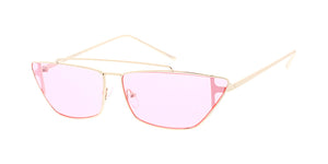 4832COL Women's Metal Small Rectangular Cat Eye Frame w/ Color Lens