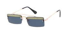 4842GLT Women's Metal Medium Square Rimless Top Brow Glitter Frame