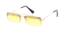 4842GLT Women's Metal Medium Square Rimless Top Brow Glitter Frame