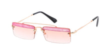 4842GLT Women's Metal Medium Square Rimless Top Brow Glitter Frame