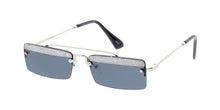 4842GLT Women's Metal Medium Square Rimless Top Brow Glitter Frame
