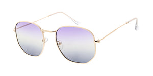 4883COL Unisex Metal Medium Classic Rounded Square Frame w/ Two Tone Lens