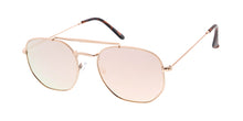 4885REV Unisex Metal Medium Rounded Square Classic Hipster Frame w/ Spectrum Color Mirror Lens