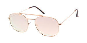 4885REV Unisex Metal Medium Rounded Square Classic Hipster Frame w/ Spectrum Color Mirror Lens