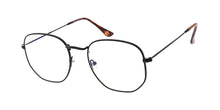 4891BLF/CLR Unisex Metal Medium Classic Rounded Square Hipster Blue Light Filtering Clear Lens Computer Glasses