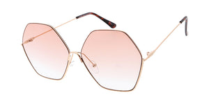 4906 Women's Metal Large Hexagonal Vintage Inspired Frame