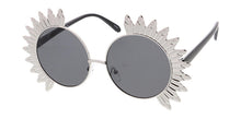 4907 Women's Metal Large Round Feathered Accent Frame
