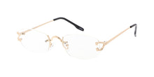4922CLR Unisex Metal Small Rimless Vintage Inspired Frame w/ Clear Lens