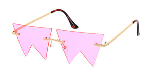 4959 Unisex Metal Small Zig Zag Rimless Novelty Frame