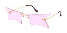 4976 Unisex Metal Medium Rimless Semi Star Novelty Lens