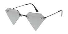 4979RV Unisex Metal Medium Rimless Diamond Novelty Frame w/ Color Mirror Lens