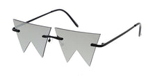 4984RV Unisex Metal Small Zig Zag Rimless Novelty Frame w/ Color Mirror Lens