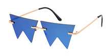 4984RV Unisex Metal Small Zig Zag Rimless Novelty Frame w/ Color Mirror Lens