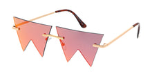 4984RV Unisex Metal Small Zig Zag Rimless Novelty Frame w/ Color Mirror Lens